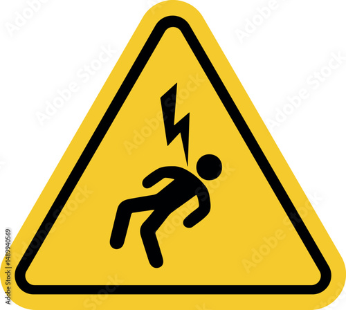 Quadro em tela Electric shock hazard sign