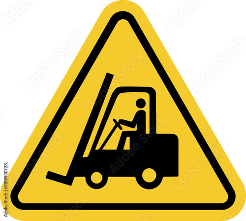 forklift truck warning sign