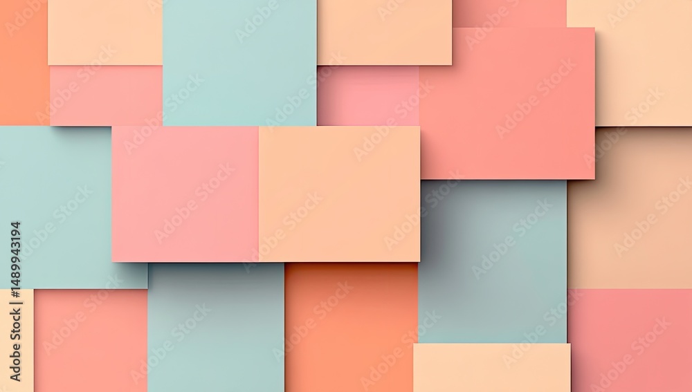 Abstract geometric pattern of overlapping squares in pastel colors Abstract geometric pattern of overlapping squares in pastel colors
