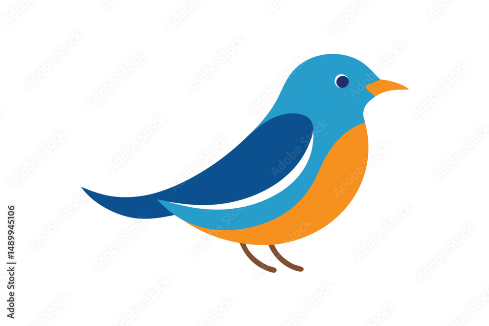 Obraz premium blue bird isolated on white background