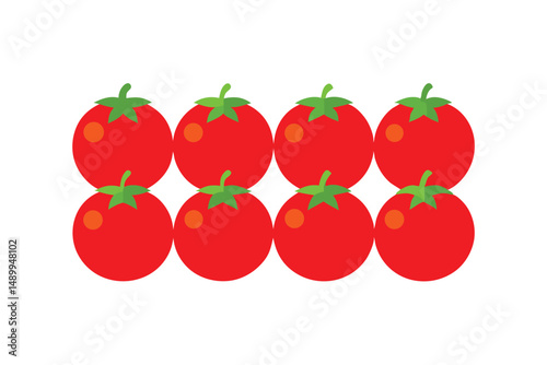 red tomato isolated on white background