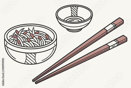 98 chopsticks, food preparation utensils, asian cuisine, wood texture, metallic accents, minimalist design, still life photography