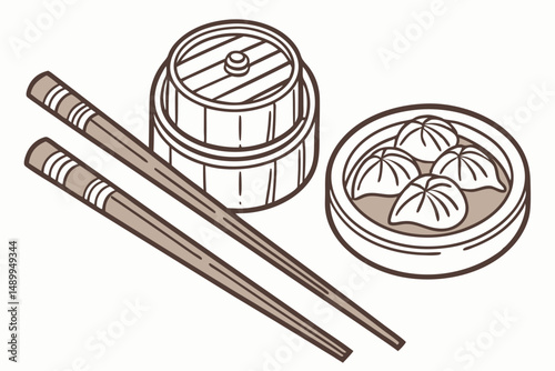 98 chopsticks, food preparation utensils, asian cuisine, wood texture, metallic accents, minimalist design, still life photography