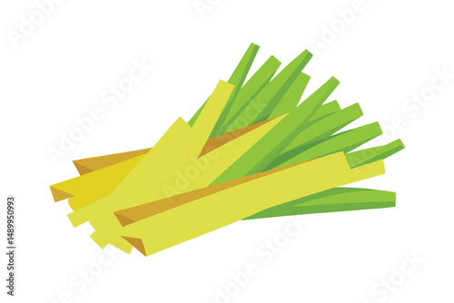 celery sticks isolated on white background