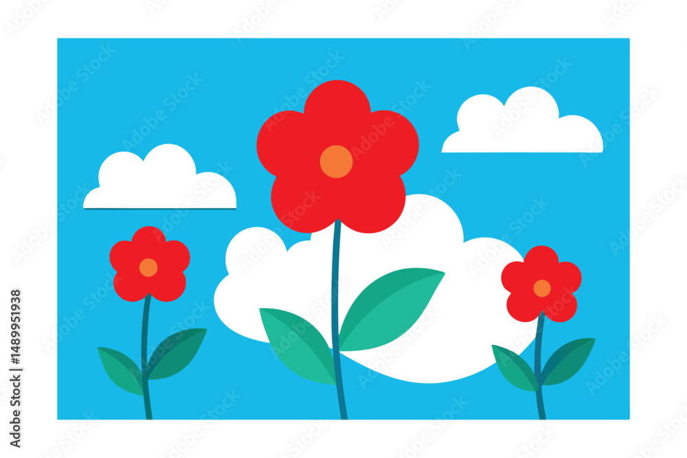 Fototapeta premium flowers and butterflies