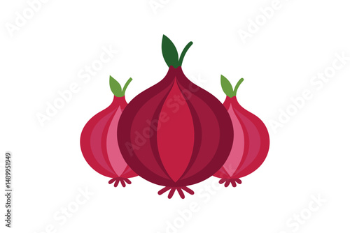 red onion isolated on white background