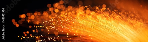 Fiery stream of incandescent light particles.