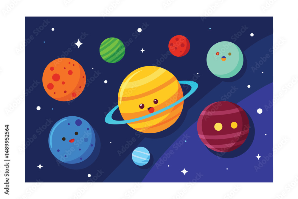 Naklejka premium solar system and planets