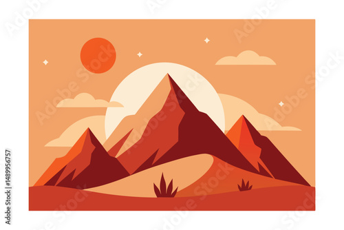 mountain landscape vector illustration
