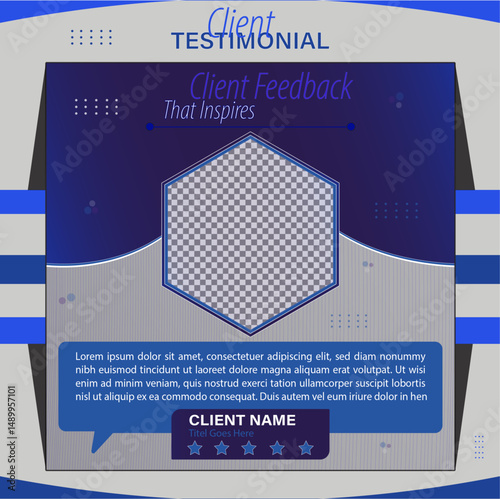 Client testimonial vector design template, client testimonial social media web banner template, customer feedback testimonial vector template, 