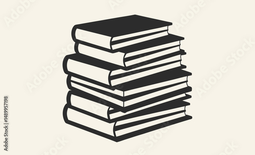 Books stack, Education icon, Study materials
