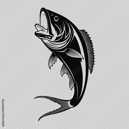Black and White Catfish Drawing