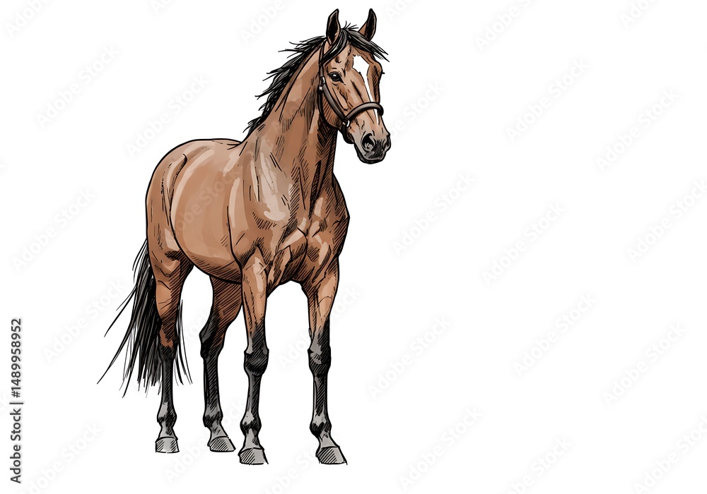 Fototapeta premium Equine Elegance: A Bay's Portrait