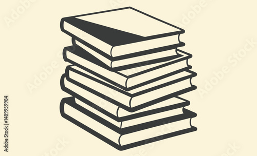 Books stack, Education icon, Study materials
