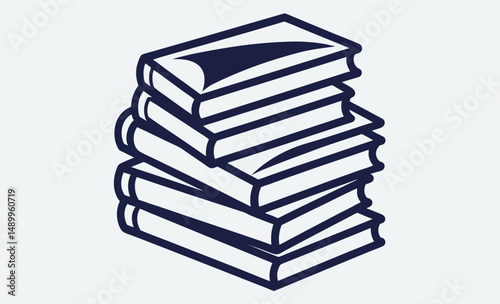 Books stack, Education icon, Study materials
