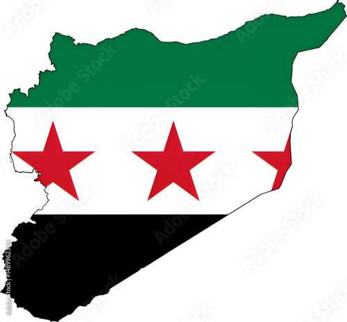 Syria flag map
