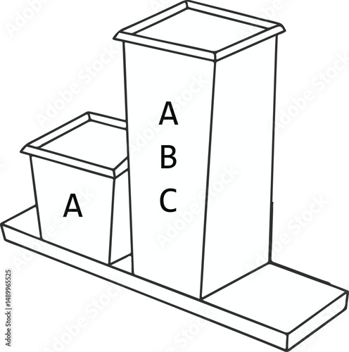 Minimalist 3D Podium Illustration Showing Inequality or Unfair Ranking Concept