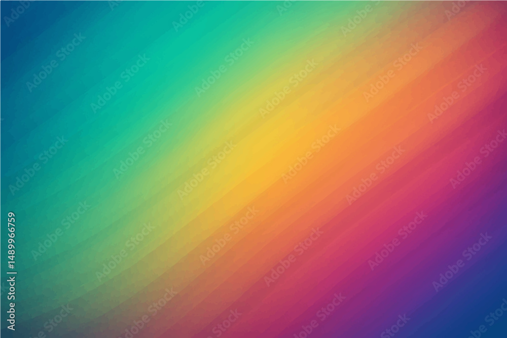 Obraz premium Abstract colorful background with lines showcases a bright rainbow gradient of blue, green, yellow, orange, and pink hues in a digital illustration with a blurred motion texture