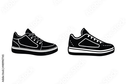 sneakers sketch icon vector silhouette illustration