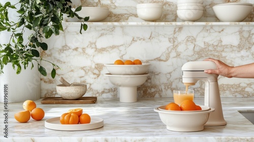 Wallpaper Mural Modern kitchen appliance making fresh orange juice Torontodigital.ca