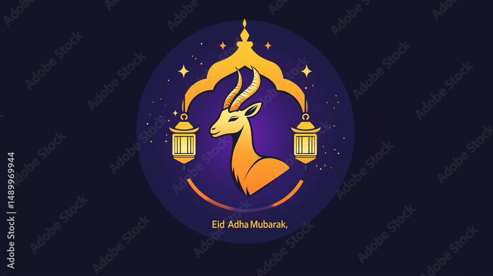 Fototapeta premium Eid al adha islamic background design, eid poster design