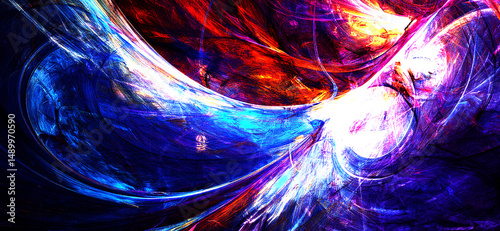 Wallpaper Mural Abstract Modern Digital art painting multicolor abstract background. Modern science or technology art elements illustration texture artistic pattern. Fractal artwork for creative graphic design. Torontodigital.ca