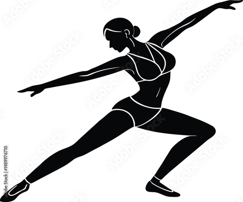 Woman Exercising Aerobics at Home Silhouette