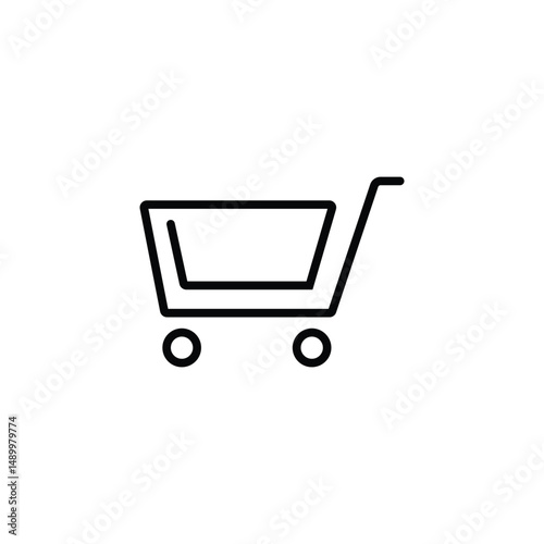 Best shopping trolley cart vector line art illustration.