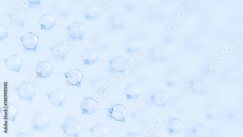 Abstract Molecule and Atom Structure Model - Science, Medical Background, Skincare Technology, and Cosmetic Innovation. 3d rendering.