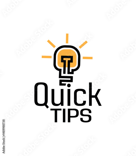 quick tips sign on white background	