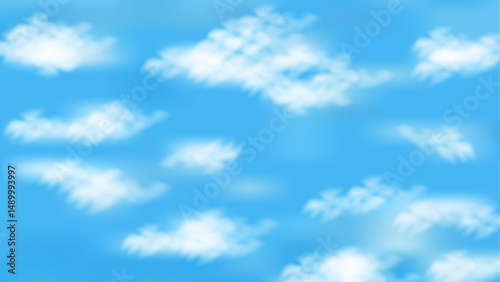 柔らかい雲が広がる青空のベクター背景
