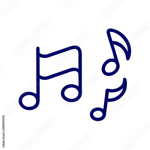 Musical notes in minimalist style with a simple line design  