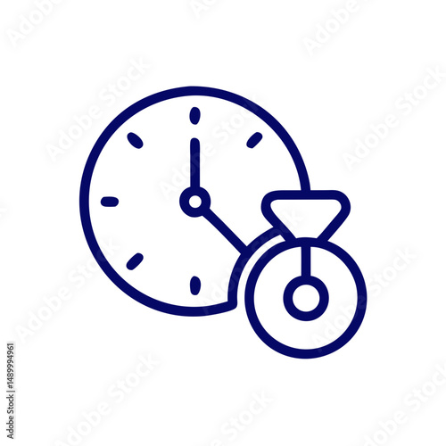 Clock and stopwatch icon for time management concept  