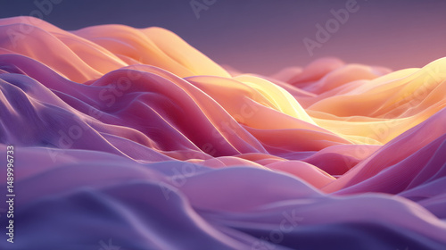 Dreamy Pastel Fabric Waves Glowing with Soft Gradient Tones