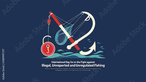 illegal fishing awareness, fishing ban symbol, 