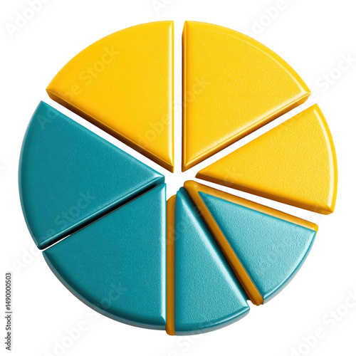 Digital marketing pie chart with segmentation visuals