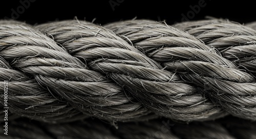 Intricate Macro Photography of a Gray Rope's Texture