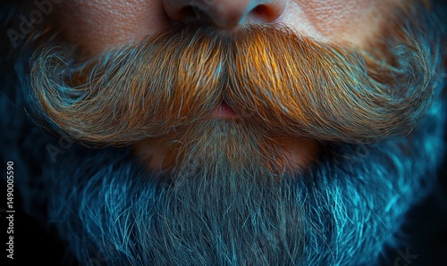 Close-up of vibrant mustache and beard photo