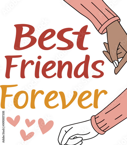 BEST FRIENDS FOREVER Typography Tshirt Design print Ready  file download 