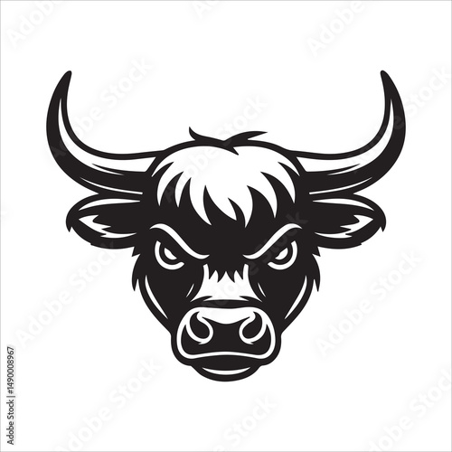 Grumpy Highland Bull Illustration