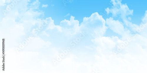 Bright white clouds over blue sky. White cloud on blue sky