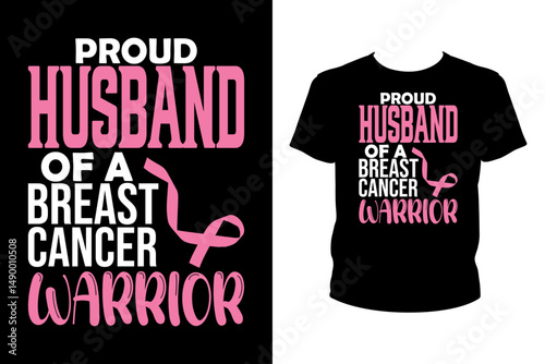 Proud husband of a breast cancer warrior Quotes svg, Cancer Svg, t-shirt design for prints, Cancer t-shirt design cut file