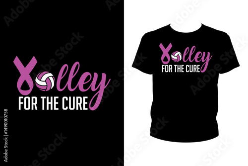 Volley for the cure Quotes svg, Cancer Svg, t-shirt design for prints, Volleyball t-shirt design cut file