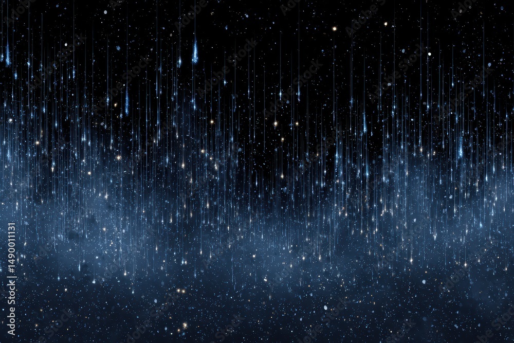 A starry night sky effect with shooting stars, isolated on clean white background A starry night sky effect with shooting stars, isolated on clean white background