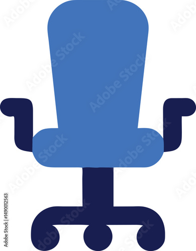 Blue Office Chair Icon Design Element