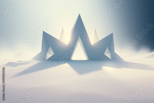 Ice Crystal Crown Sculpture In A Frozen Landscape
