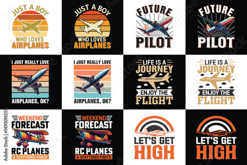 Aviator Pilot Airplane Typography Design, Airplane shirt, Pilot T-shirt