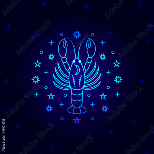 Blue Cancer zodiac sign