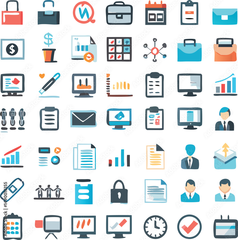 business and finance icons set
