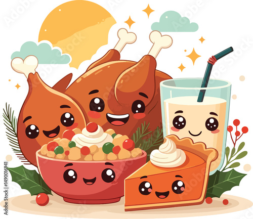 Happy Kawaii Sweet Smile with Cute sweet